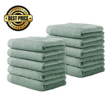Yoofoss Luxury Washcloths Towel Set 10 Pack Baby Wash Cloth 10''x10'', Green