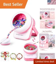 Versatile Pink Bead Spinner with Forward/Reverse Rotation for Creative Crafters