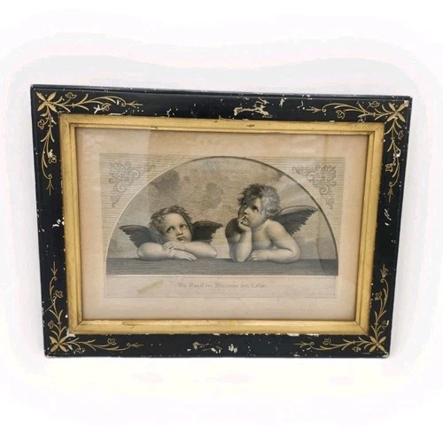 ANTIQUE RAPHAEL 'DIE ENGEL DER MADONNA' Print By Ernst Arnold Dresden Germany