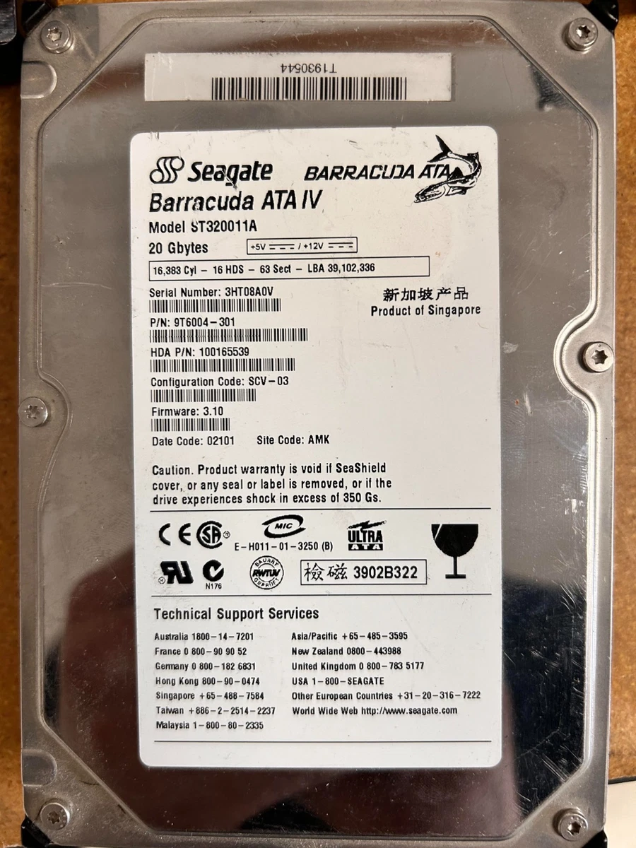 Seagate 2 MB Cache Internal Hard Disk Drives 20 GB Storage