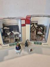 Lemax Christmas Village Handel's Bake Shop Wakeman's Cottage Figure Light Lot