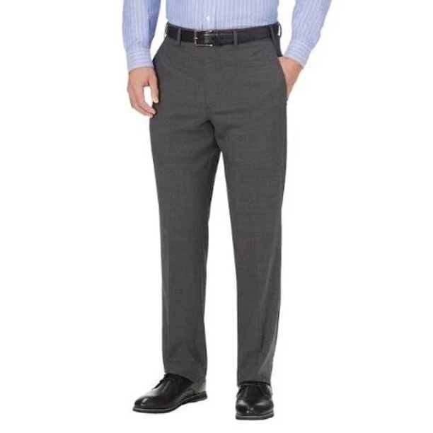 JB Britches Men Dress Pants Flat Front Wool Blend Breathable Lightweight 30x32