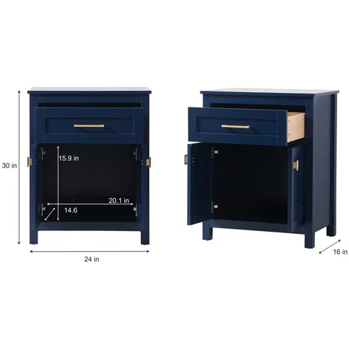 Elegant Lighting SC012430BL Adian Blue Bathroom Storage Cabinet - Picture 9 of 11