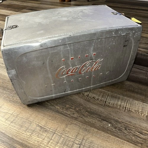 Vintage Aluminum Coca Cola Ice Chest Cooler 50s 60s Mcm Modern Rat Rod Latch Lid