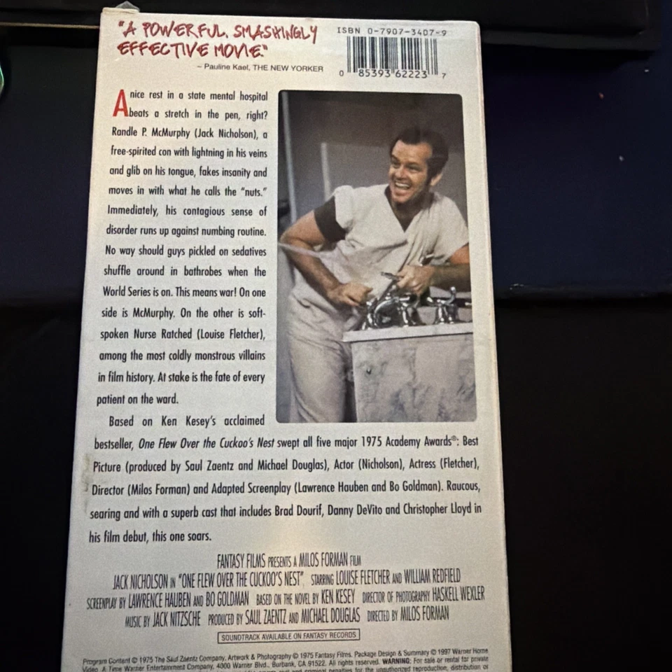 NEW One Flew Over The Cuckoo's Nest (VHS, 1997) Watermarks Jack Nicholson Sealed - Image 2 of 4