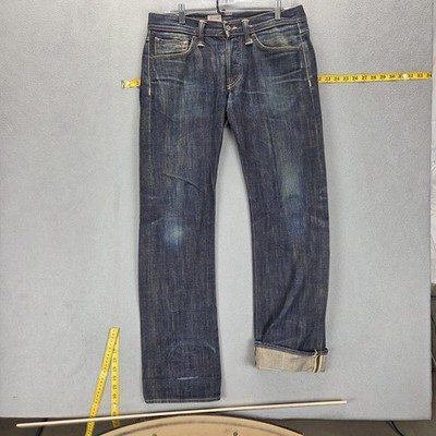 Edwin Jeans Mens 31x32 Blue Selvedge ED-47 Button Fly Honeycomb Japanese Denim