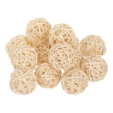 14Pcs Wicker Rattan Balls, 2 in Dia Rattan Decorative Balls, Natural