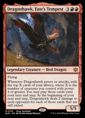 MTG Dragonhawk, Fate's Tempest Bloomburrow 0132 Regular Mythic