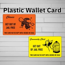 Get Out of Jail Free Card (novelty plastic card for wallet) retro monopoly nosta