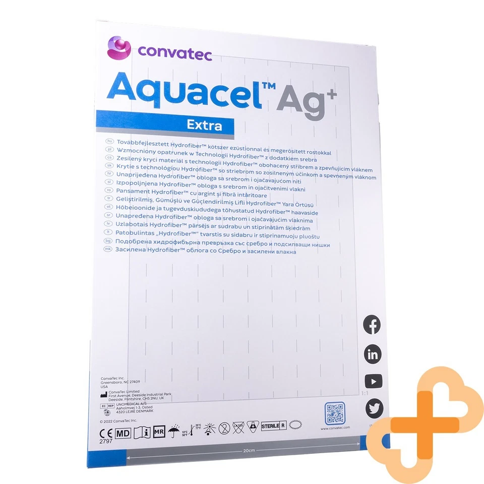 Convatec Aquacel Ag+ Benda Extra 20x30 Cm 5 Pz. Sterile - Image 2 of 4