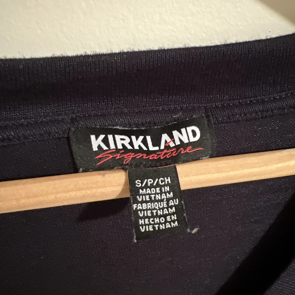 Suéter Kirkland Azul Marino Ligero Cuello en V Pequeño Foto 2 de 4