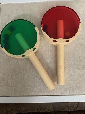 Lot 2 Lolli Plop Skill Game Milton Bradley MB 1962 Red Green