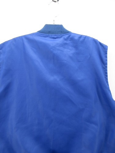 VINTAGE Fila Vest Men XL Blue Bomber Jacket Ski Coat Satin Full Zip 80s Sports - Picture 8 of 10