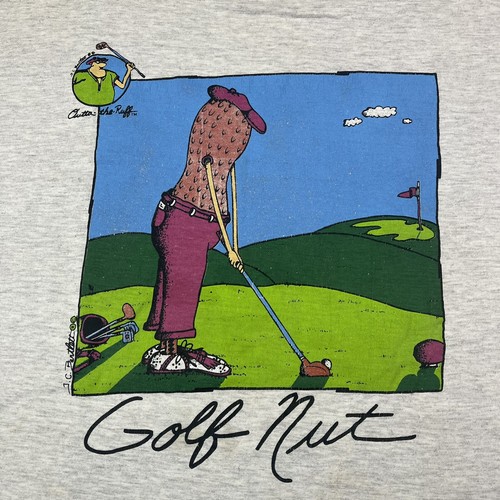 Vtg 80s Single Stitch Golf Nut T Shirt Thunder Island Men XL Graphic Distressed - Picture 11 of 12