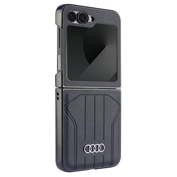Phone Case Galaxy Z Flip 6 Audi Faux Leather Black Logo Rings