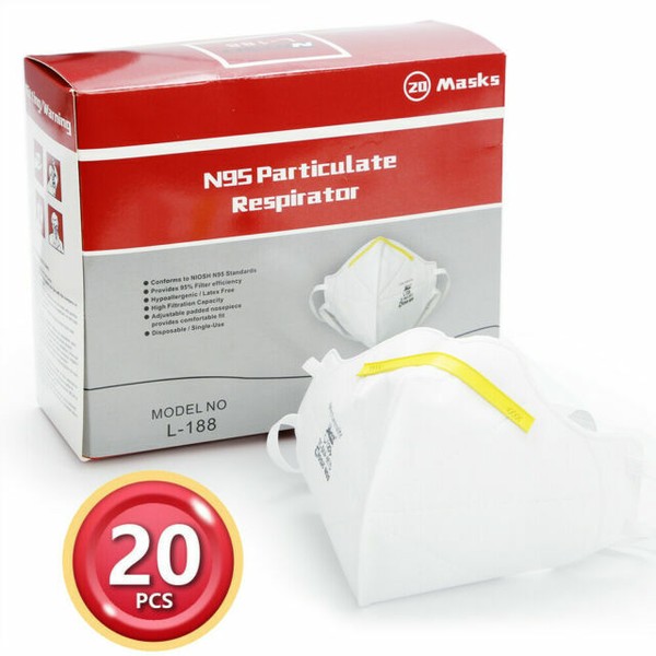 N95 Respirator Mask with NIOSH Approval Pack of 20 for sale online eBay