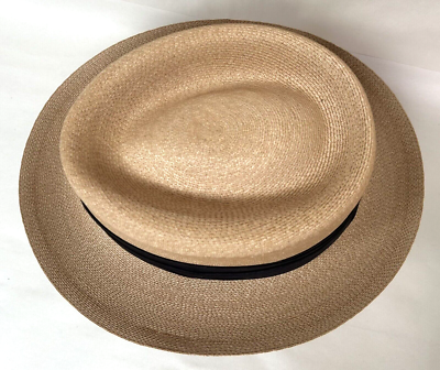 Vintage 1940s 50s Cavanagh Straw Hat w/ Silk Ribbon Size 7  display picture 3
