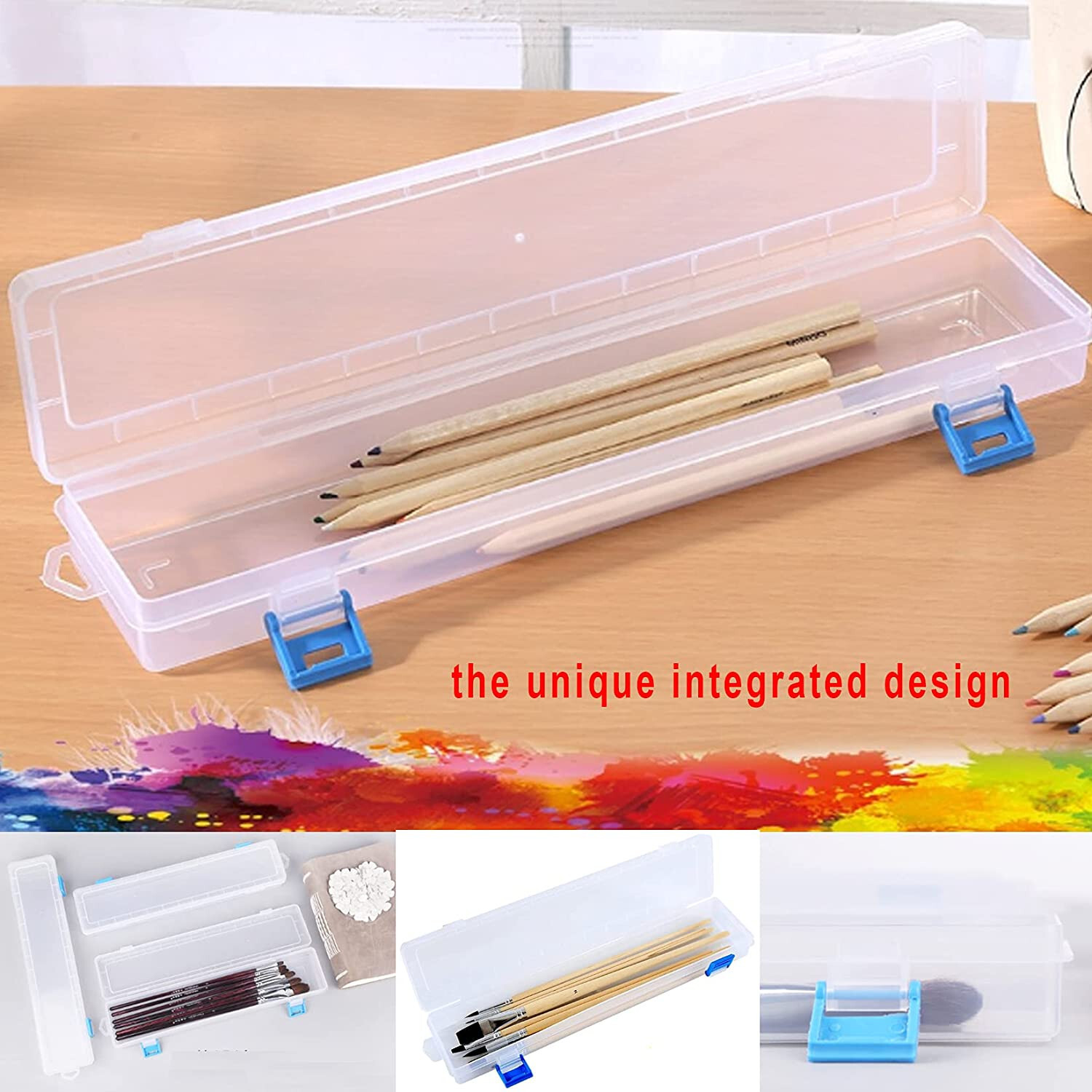 3PCS Brushes Storage Box Paint Brush Drawing Pen Container with Buckle Design eBay