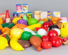 Giochi plastica vintage - Set mix - tot 71 pezzi - frutta verdura scatole gelati