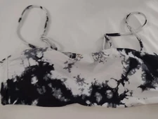 Swimsuit Separates Black Marbling Design Top