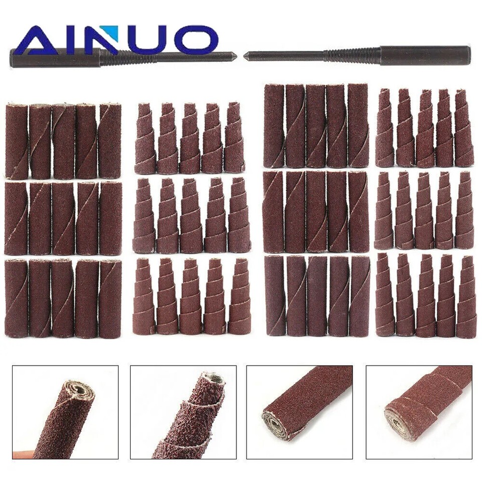 10Pcs Abrasive Sandpaper Sanding Cartridge Spiral Roll Cone Abrasive