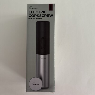 New Rabbit Automatic Electric Corkscrew Wine Bottle Opener with foil cutter NIB