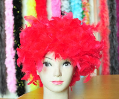 white Chandelle Feather Wig Wholesale Halloween Wigs Costumes