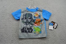 Star Wars Pajama Shirt Size 2T Kids Boys Gray Blue Short Sleeve Graphic Tee NEW
