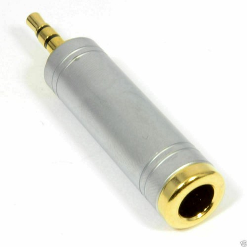 Pro 6.35mm Conector Estéreo A 3.5mm Jack Estéreo Adaptador Oro - Imagen 9 de 9