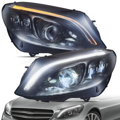 VLAND FULL LED Scheinwerfer für Mercedes C-Klasse W205 2015-2021 Links&Rechts