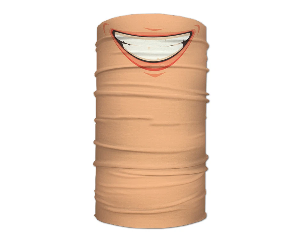 Washable Fabric Face Cover Neck Gaiter With Unique Print Smile Design EU Made - Image 2 of 4