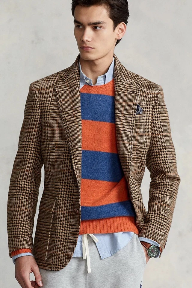 Polo Ralph Lauren RL67 Blazer Jacket Glen Plaid Gents Tweed Medium RRL 40 - Image 4 of 4