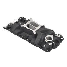 For 1955-86 SBC Small Block Chevy 305 327 350 383 Black Aluminum Intake Manifold