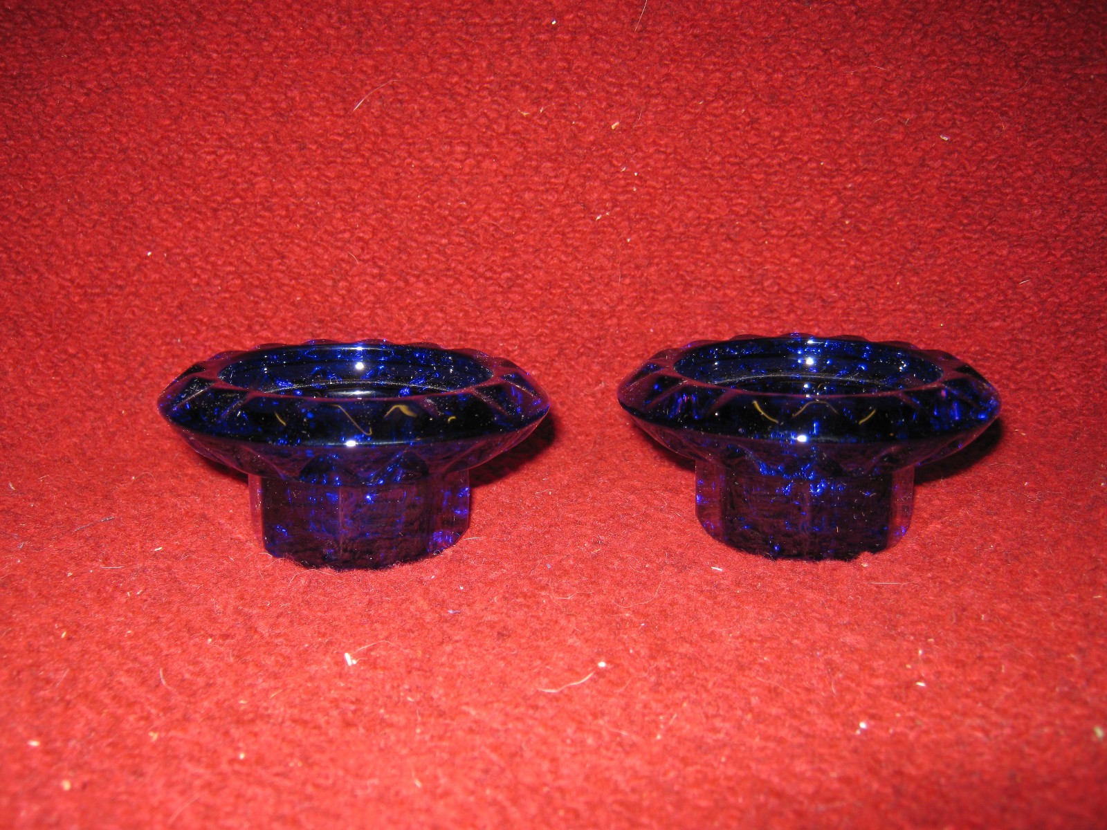 Vintage Cobalt Glass Candle Stick Holders Made in France eBay