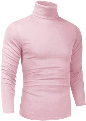 men pink turtleneck
