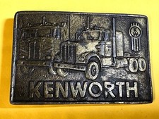 Kenworth Truckers Belt Buckle Truck KW Logo Sleeper Cabover Vintage 767 Brass