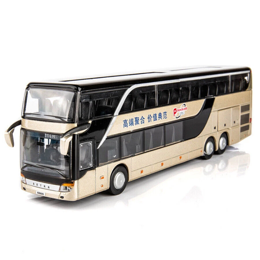 1:32 Alloy Bus Pull Back Model with Music Light Diecast Toy Vehicle - Image 2 of 4