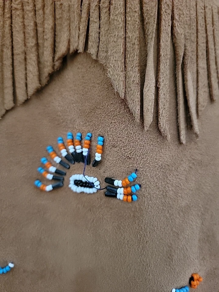 Chaqueta De Colección Pioneer Wear Para Mujer Beige Gamuza Con Flecos Cuentas Albuquerque EE. UU. Foto 4 de 4