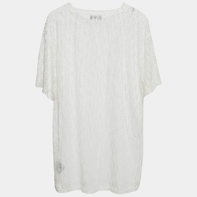 Dior ホワイト Dior Homme White Logo Oblique Jersey Sheer TShirt M | eBay