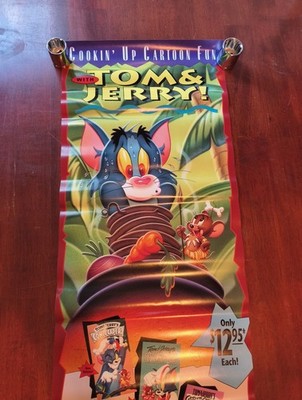 Tom & Jerry Video Rental Promo Poster Turner Video 1992 Tex Avery Droopy VHS