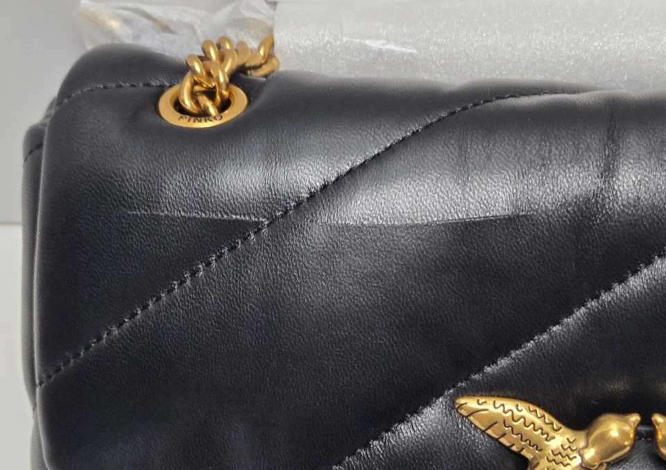 PINKO Classic Love Bag Puff Maxi Quilt - Negro - 17 x 11 x 26 cm (2428 W2) - Imagen 4 de 4