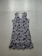 Michael Kors Women Dress XS Multicolor Paisley Sleeveless Ruffle Hem Casual