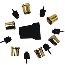 Walking Cane Tips Wooden Stick Bottom Rubber Brass Replacement Reinforced Rub...