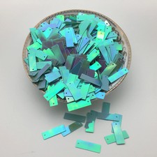 Sequins Light Blue AB 50g 6x19mm Paillettes 1/2Holes DIY Crafts
