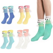5 Pairs Holding Hands Matching Socks for Women Men Couples Magnetic Gift Set