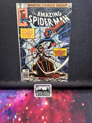 Amazing Spider-Man #210 Raw VF/NM 1st Madame Web App Marvel Comics '80