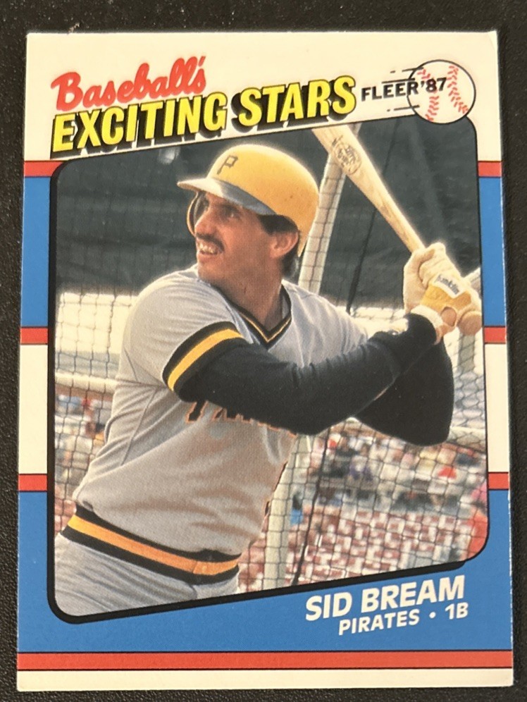 1987 Fleer Baseball’s Exciting Stars Sid Bream Baseball Card #6 Pirates 1B VG OC
