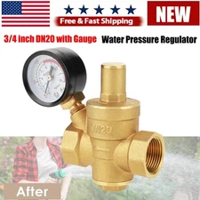 Water Pressure Regulator DN20 Water Pressure Regulator Valve with Gauge Meter...