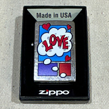 Zippo Genuine LOVE Comic Bubble Design Lighter Made in USA in Zippo Box