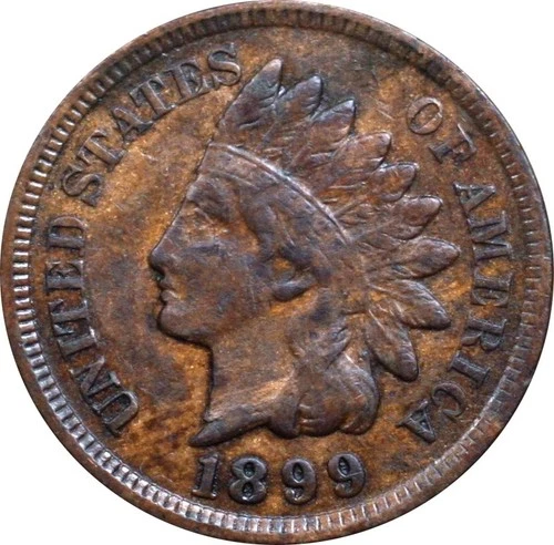 1899 1c Indian Head Cent VF Details